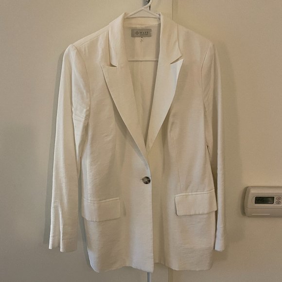 WAYF One-Button Blazer, Ivory, X-Small - Picture 1 of 4
